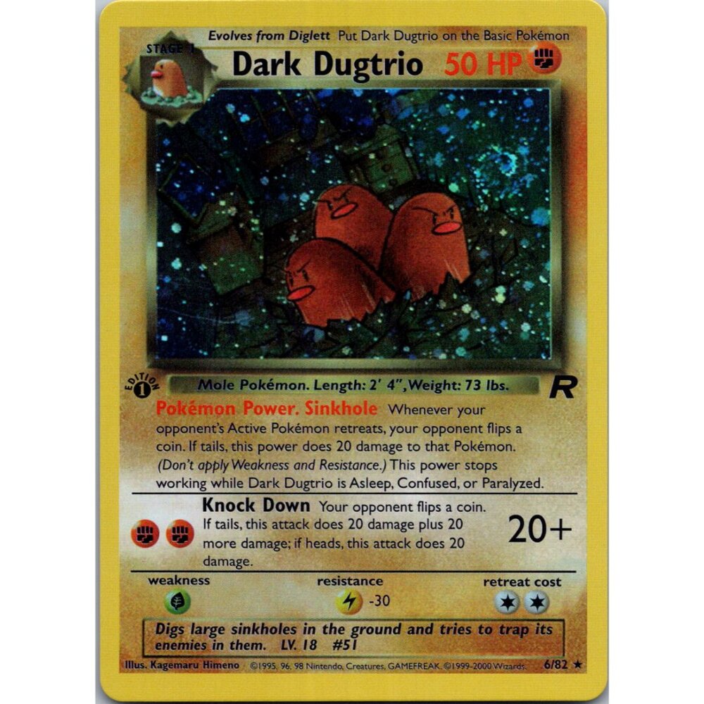 Dark Dugtrio Rocket 1st Edition "Reprinted"